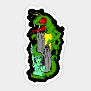 centipede in big apple Sticker